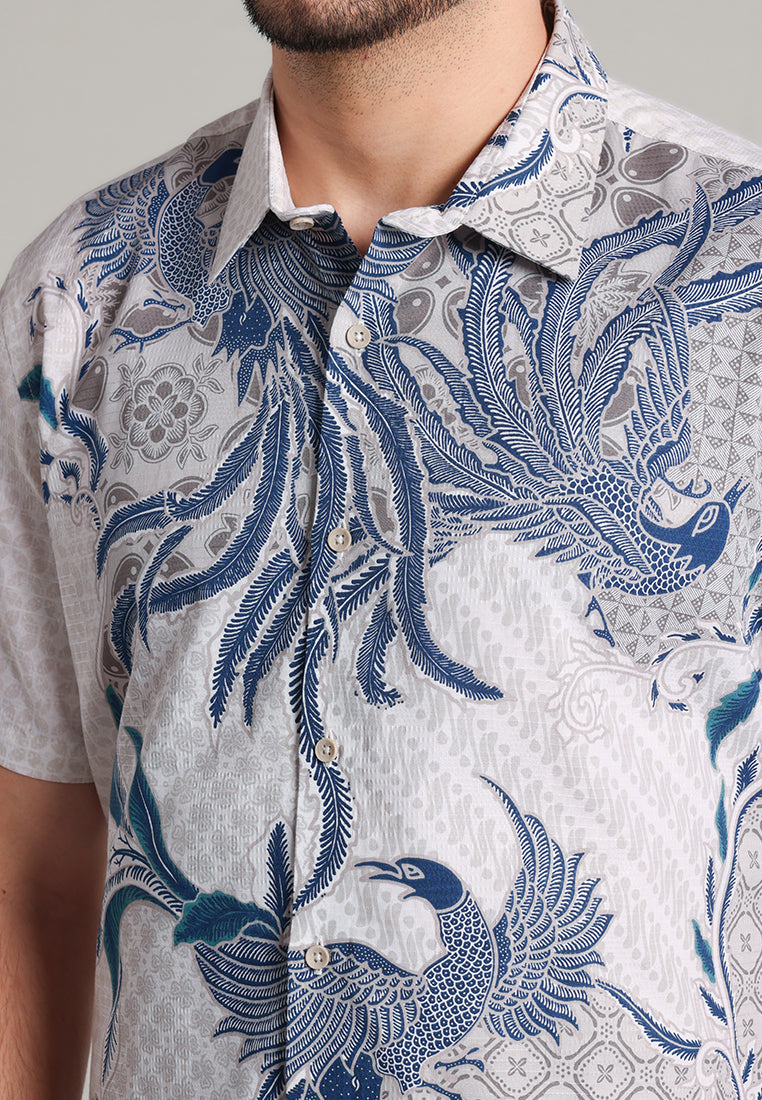 MOC - Kemeja Batik Pria Lengan Pendek Sadewa - Beige