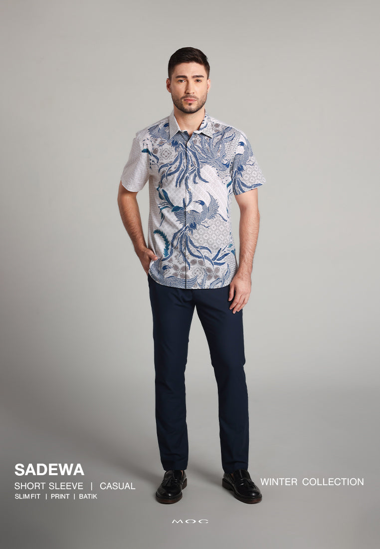 MOC - Kemeja Batik Pria Lengan Pendek Sadewa - Beige