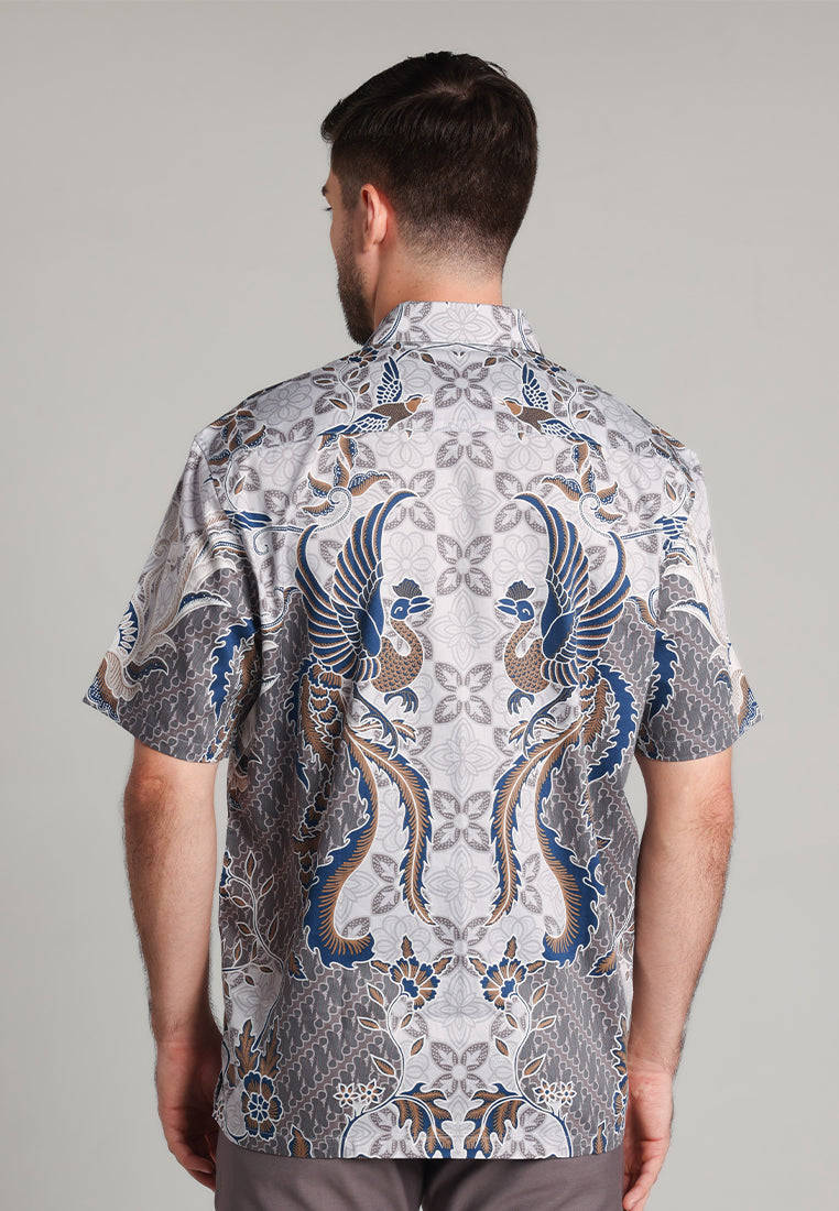 MOC - Kemeja Batik Pria Lengan Pendek Sandya - Brown