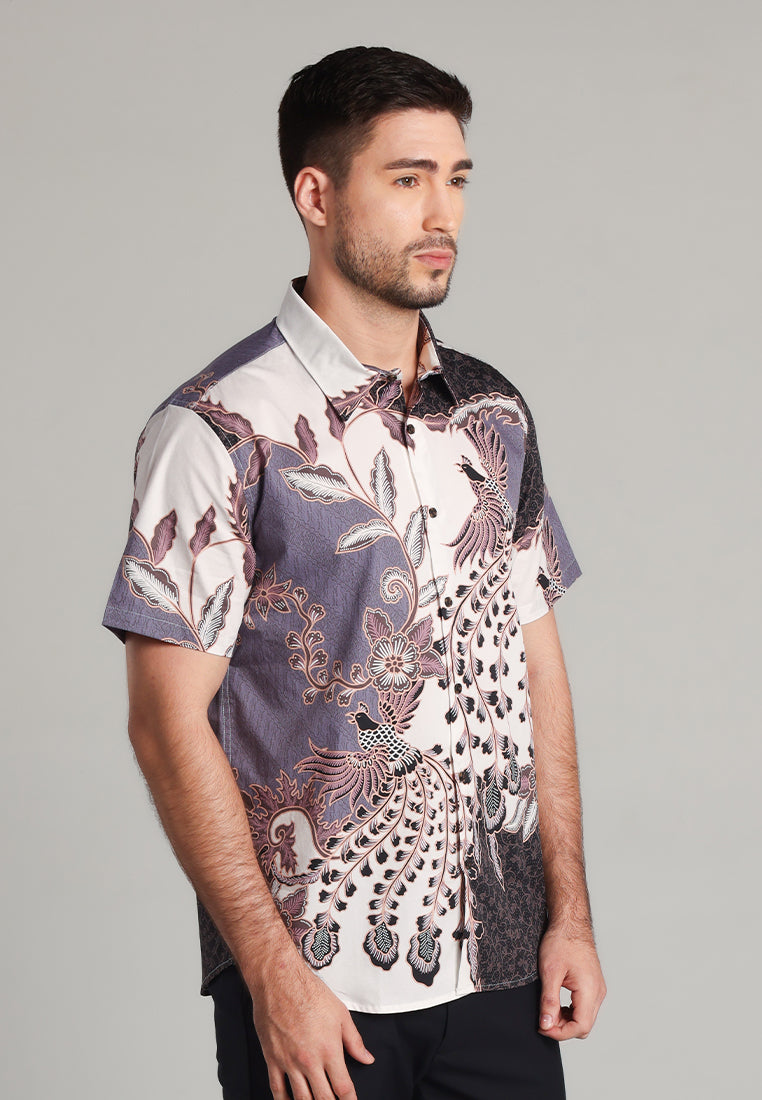 MOC - Kemeja Batik Pria Lengan Pendek Batur - Brown