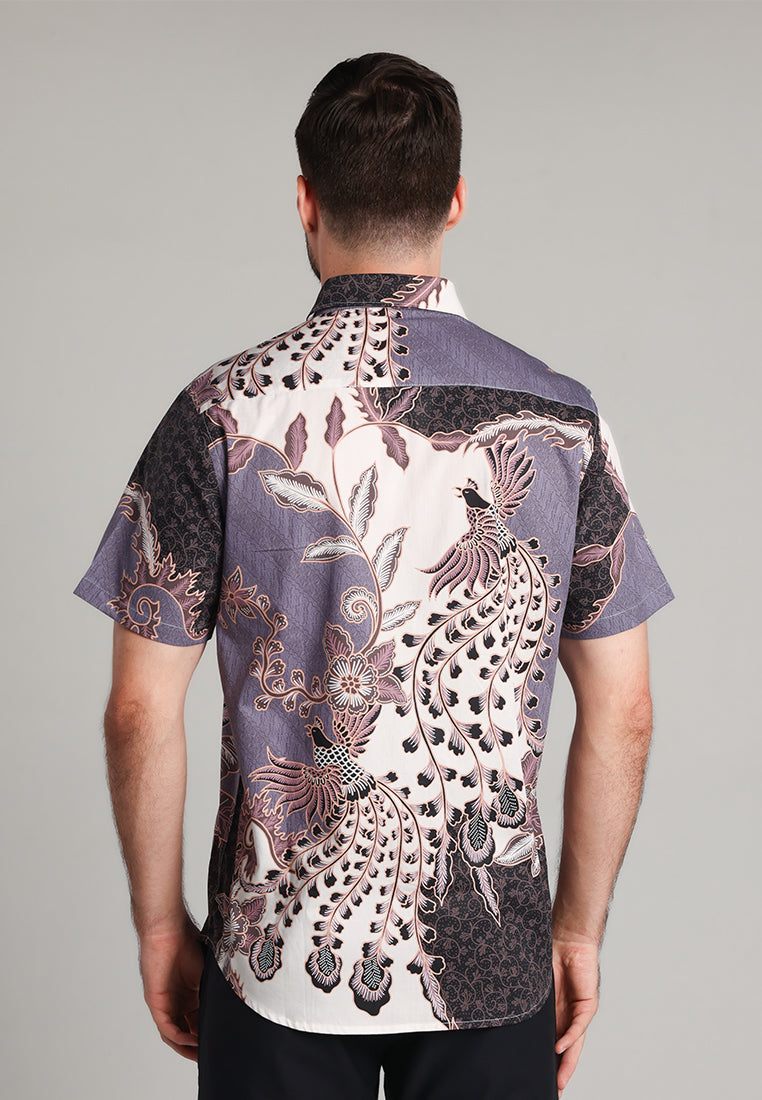 MOC - Kemeja Batik Pria Lengan Pendek Batur - Brown