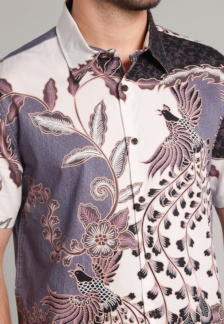 MOC - Kemeja Batik Pria Lengan Pendek Batur - Brown