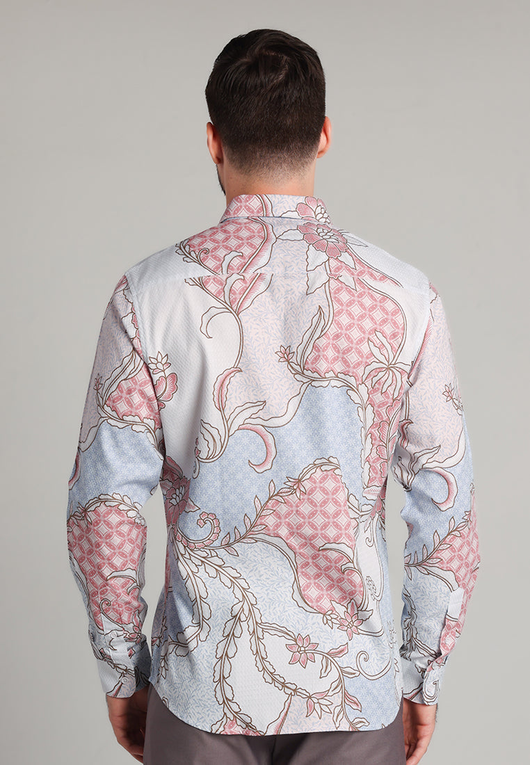 MOC - Kemeja Batik Pria Lengan Panjang Pramudya - Beige