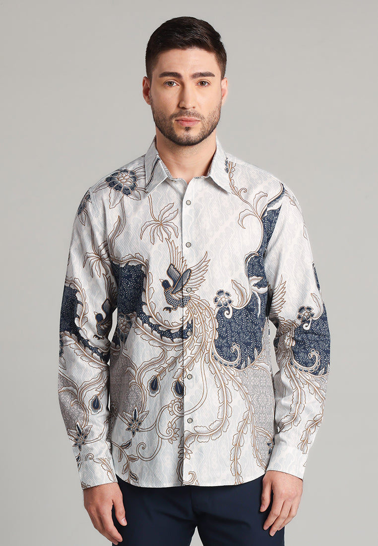 MOC - Kemeja Batik Pria Lengan Panjang Senopati - Beige