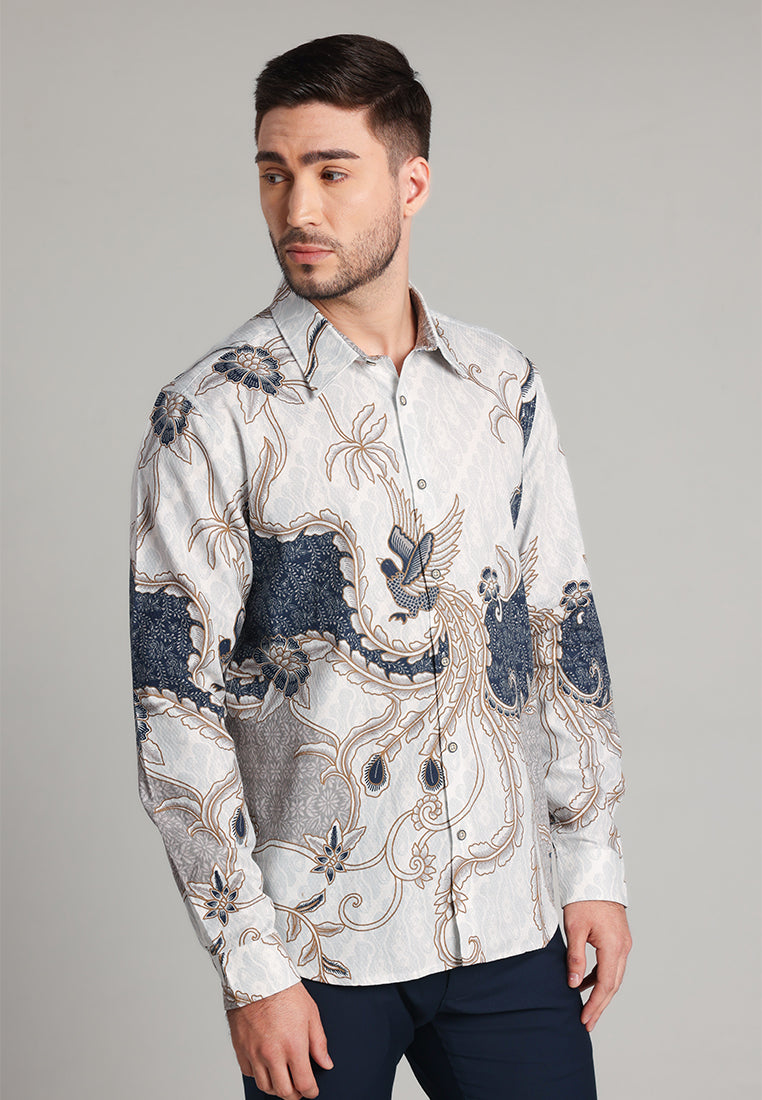MOC - Kemeja Batik Pria Lengan Panjang Senopati - Beige