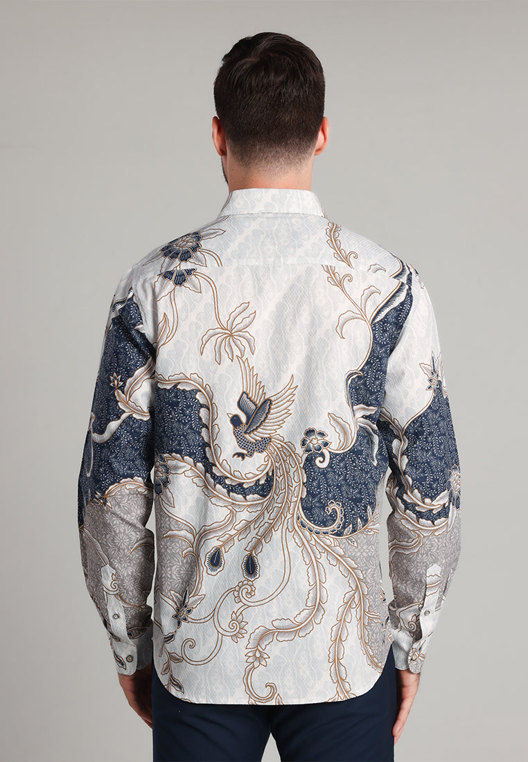 MOC - Kemeja Batik Pria Lengan Panjang Senopati - Beige