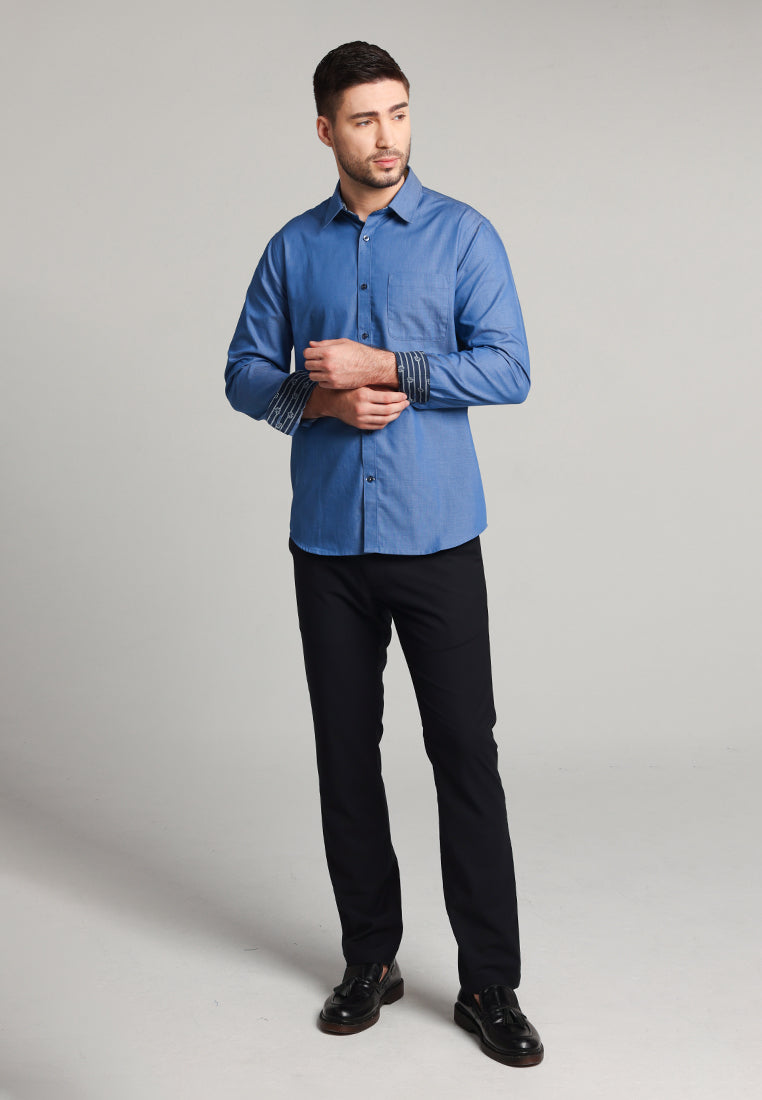 MOC Kemeja Lengan Panjang Pria Sydney - Light Blue