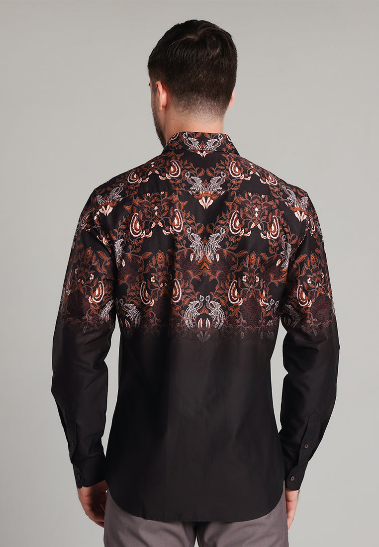 MOC - Kemeja Batik Pria Lengan Panjang Adhinata - Black