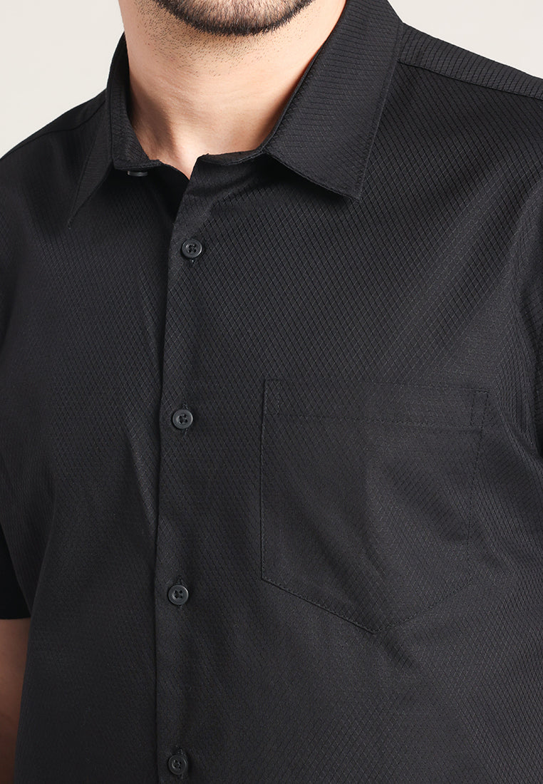 MOC Kemeja Lengan Pendek Pria Kale - Black