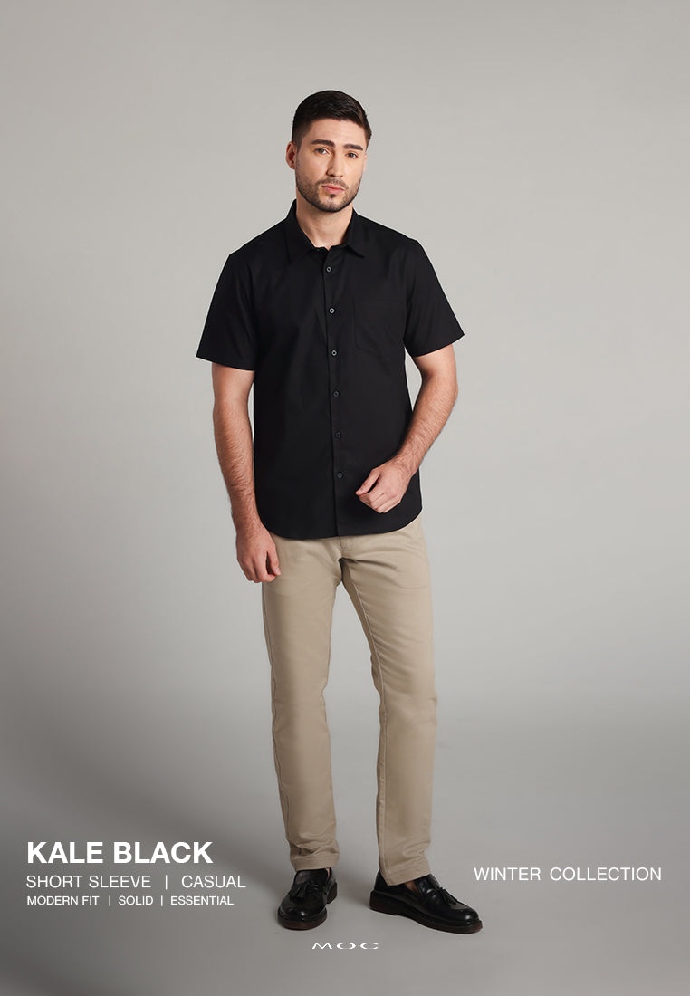MOC Kemeja Lengan Pendek Pria Kale - Black