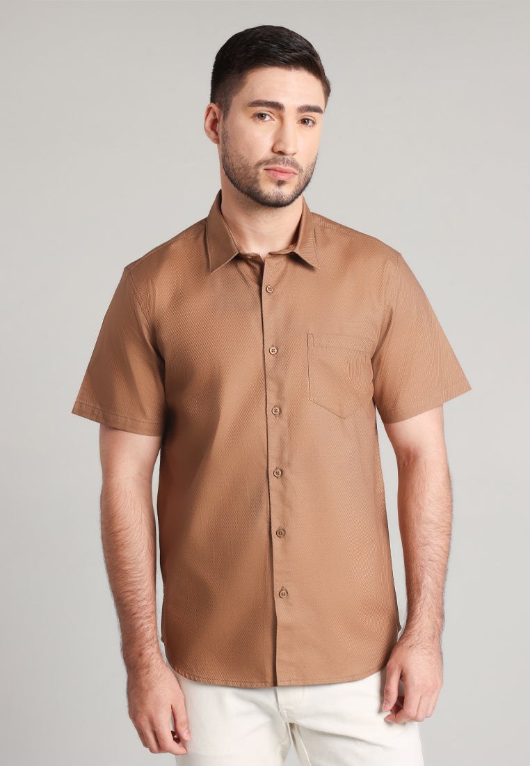 MOC Kemeja Lengan Pendek Pria Kale - Light Brown