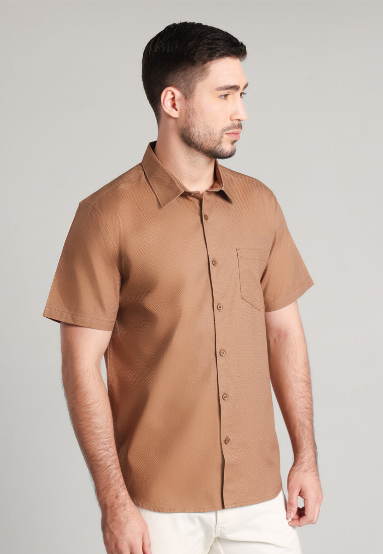 MOC Kemeja Lengan Pendek Pria Kale - Light Brown
