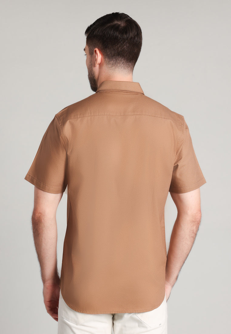 MOC Kemeja Lengan Pendek Pria Kale - Light Brown