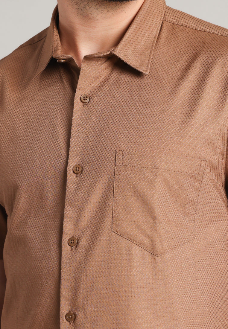 MOC Kemeja Lengan Pendek Pria Kale - Light Brown