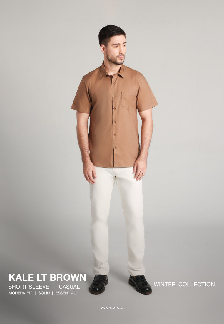 MOC Kemeja Lengan Pendek Pria Kale - Light Brown