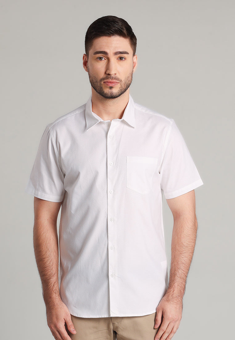 MOC Kemeja Lengan Pendek Pria Kale - White