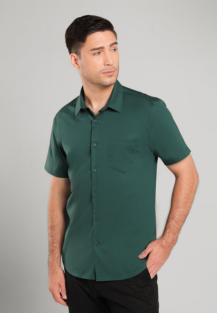 MOC Kemeja Lengan Pendek Cullen -  Dark Green