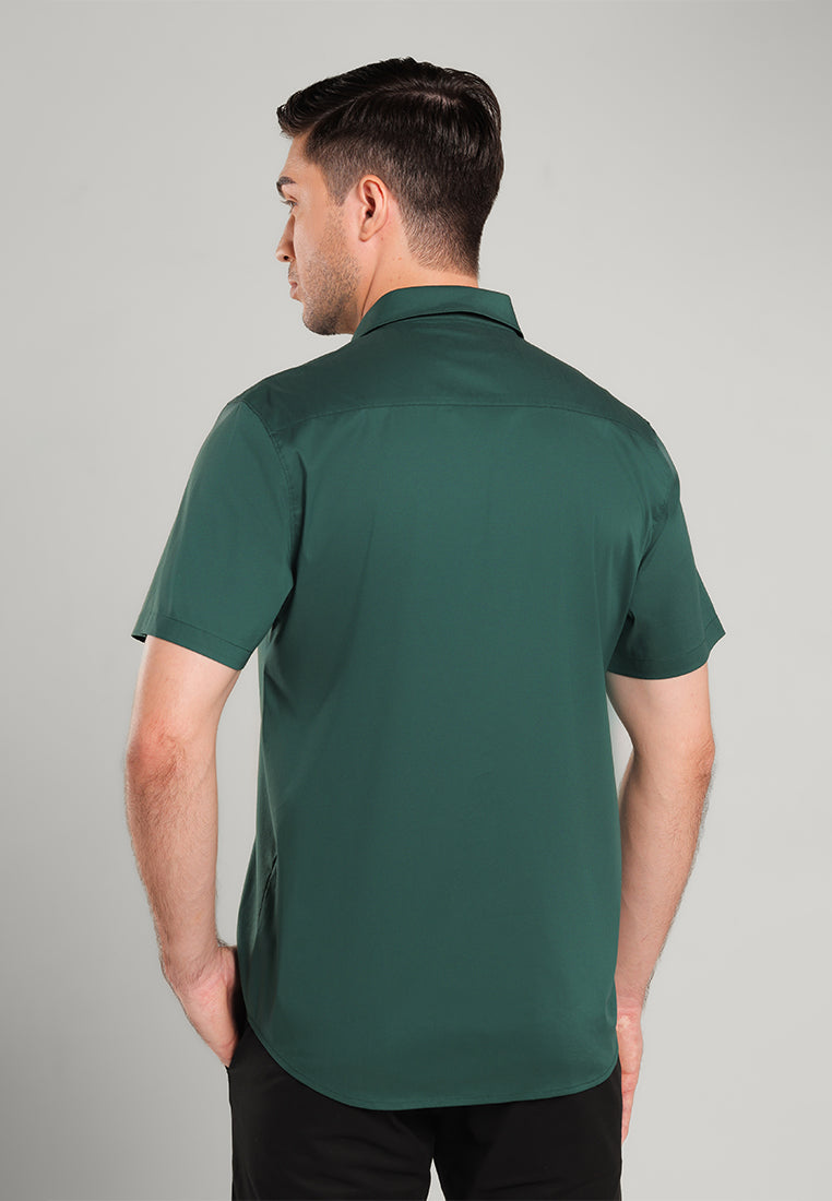 MOC Kemeja Lengan Pendek Cullen -  Dark Green
