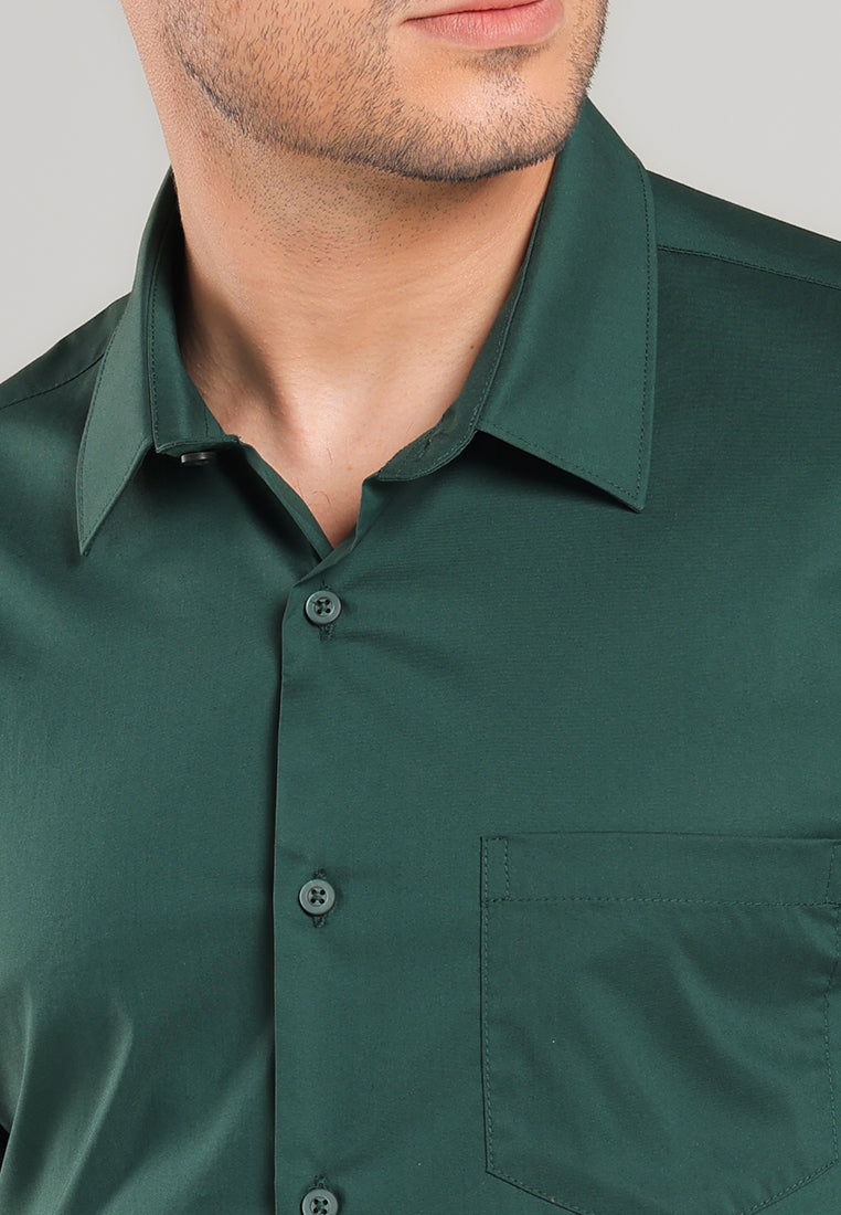 MOC Kemeja Lengan Pendek Cullen -  Dark Green