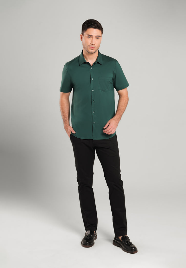 MOC Kemeja Lengan Pendek Cullen -  Dark Green