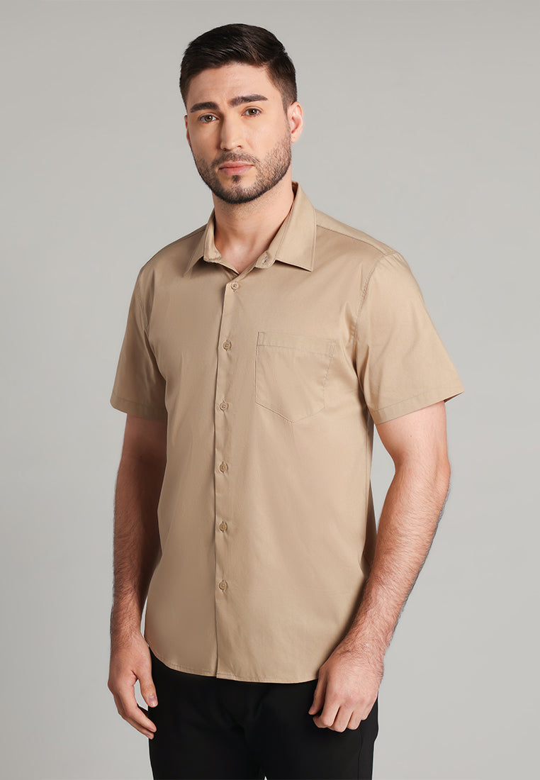 MOC Kemeja Lengan Pendek Cullen - Light Brown