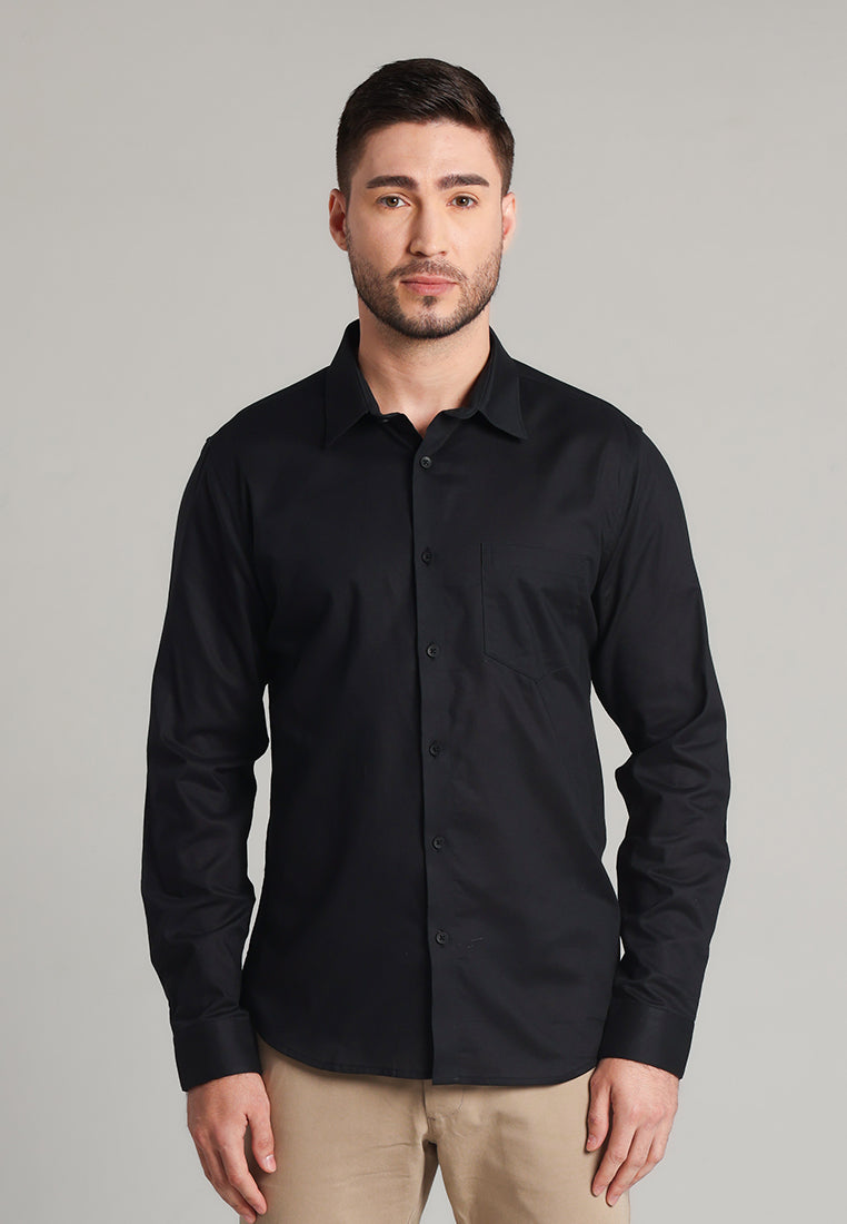 MOC Kemeja Lengan Panjang Pria Marva - Black