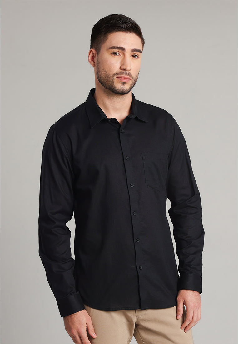 MOC Kemeja Lengan Panjang Pria Marva - Black