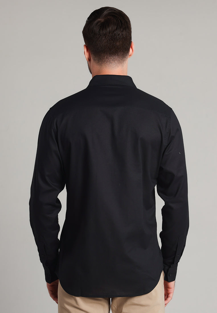 MOC Kemeja Lengan Panjang Pria Marva - Black