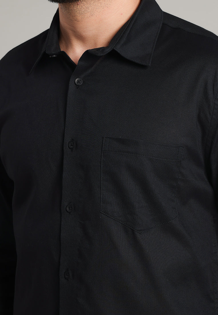 MOC Kemeja Lengan Panjang Pria Marva - Black