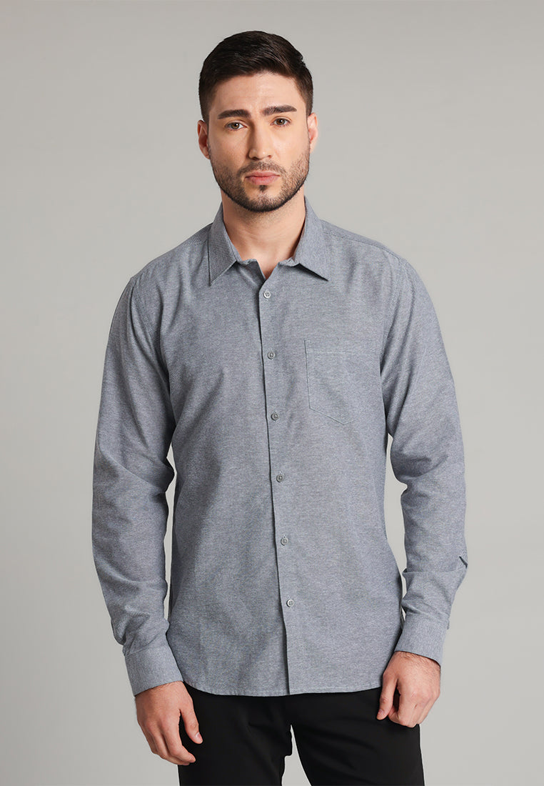 MOC Kemeja Lengan Panjang Pria Marva - Grey