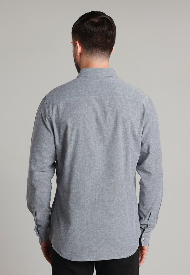 MOC Kemeja Lengan Panjang Pria Marva - Grey