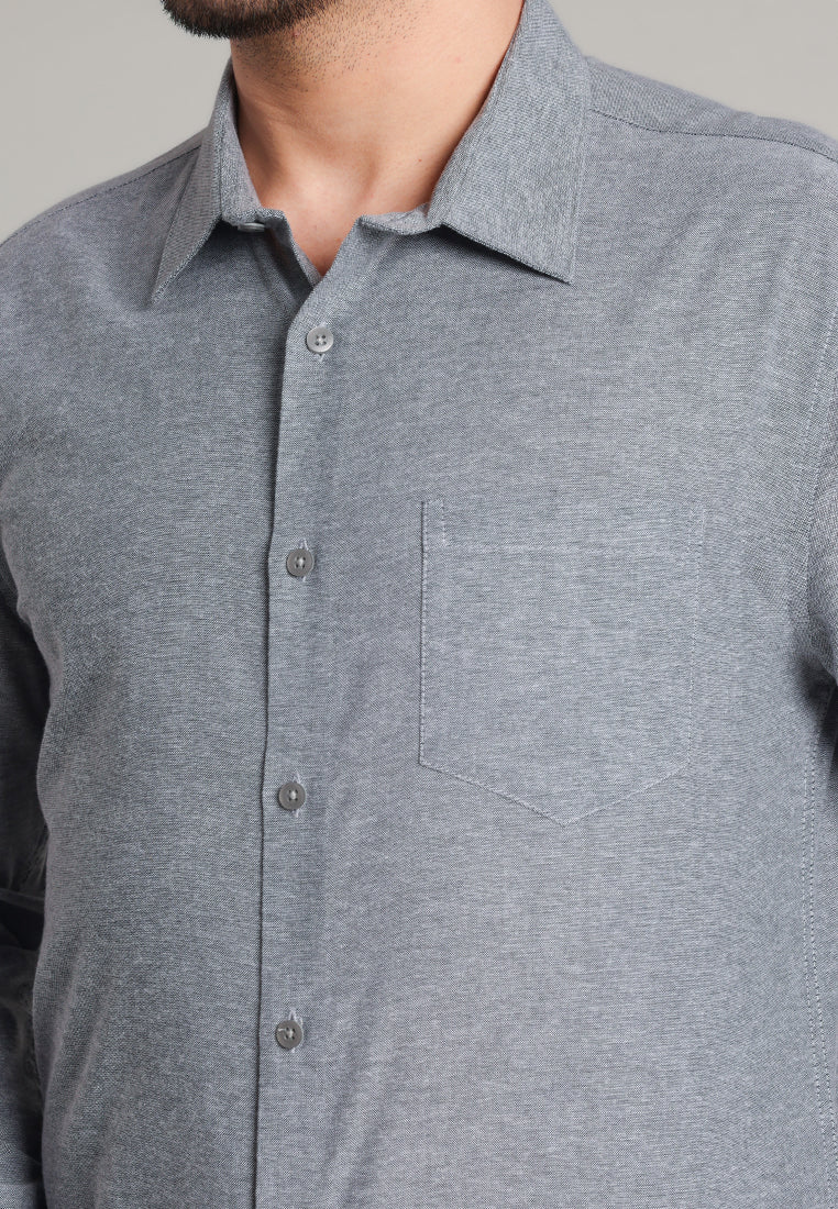 MOC Kemeja Lengan Panjang Pria Marva - Grey