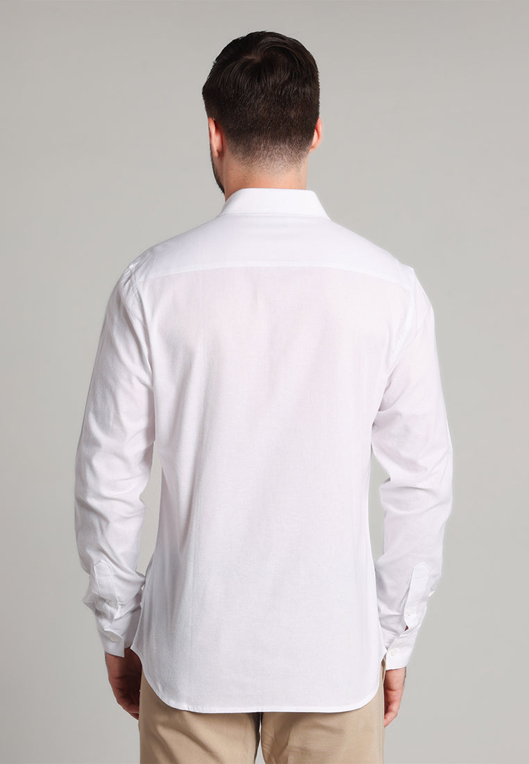 MOC Kemeja Lengan Panjang Pria Marva - White