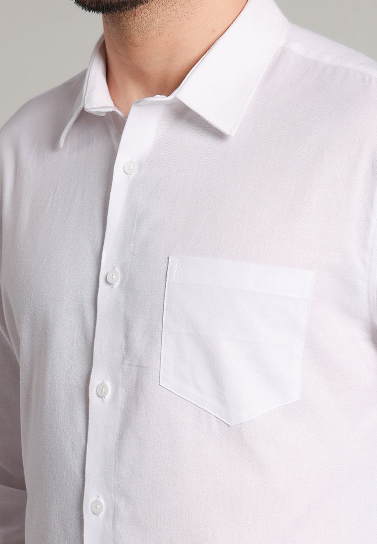 MOC Kemeja Lengan Panjang Pria Marva - White