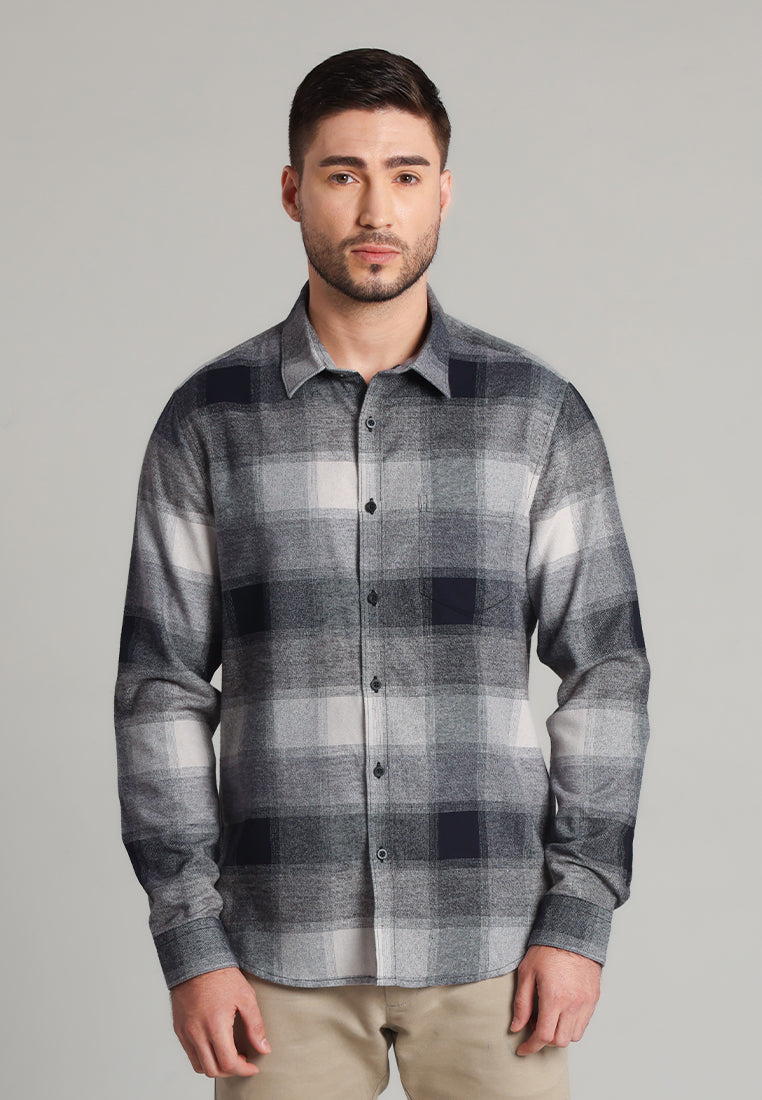 MOC Kemeja Lengan Panjang Pria Ned - Black