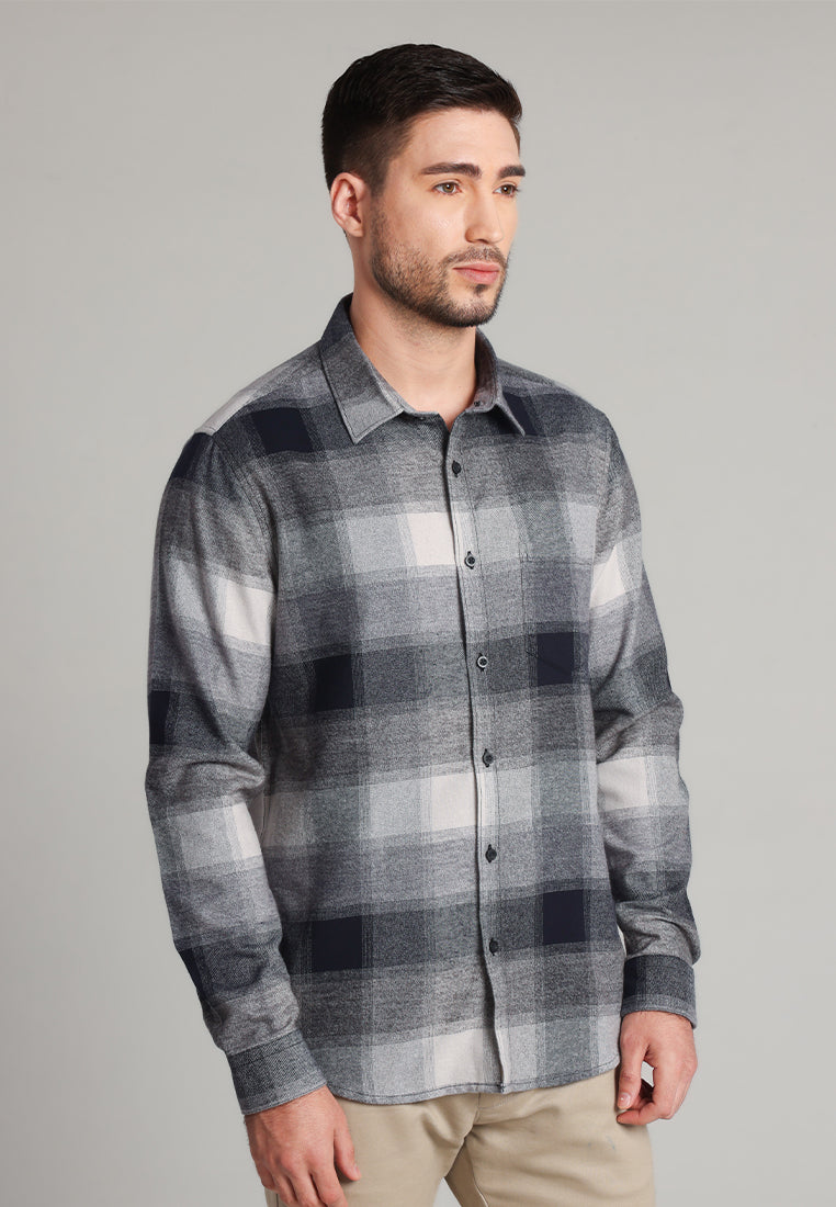 MOC Kemeja Lengan Panjang Pria Ned - Black