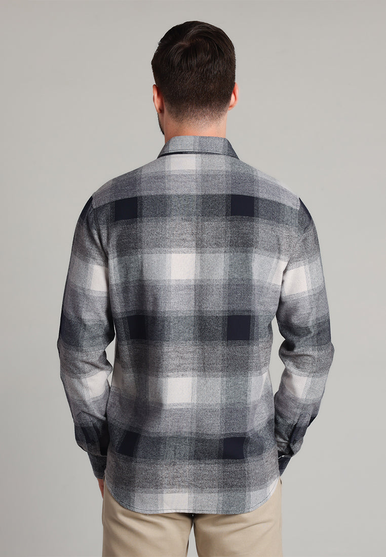 MOC Kemeja Lengan Panjang Pria Ned - Black