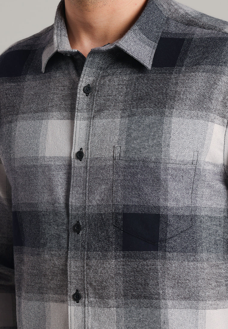 MOC Kemeja Lengan Panjang Pria Ned - Black