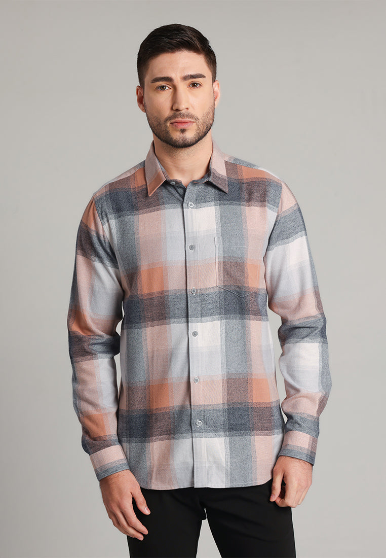 MOC Kemeja Lengan Panjang Pria Ned - Orange