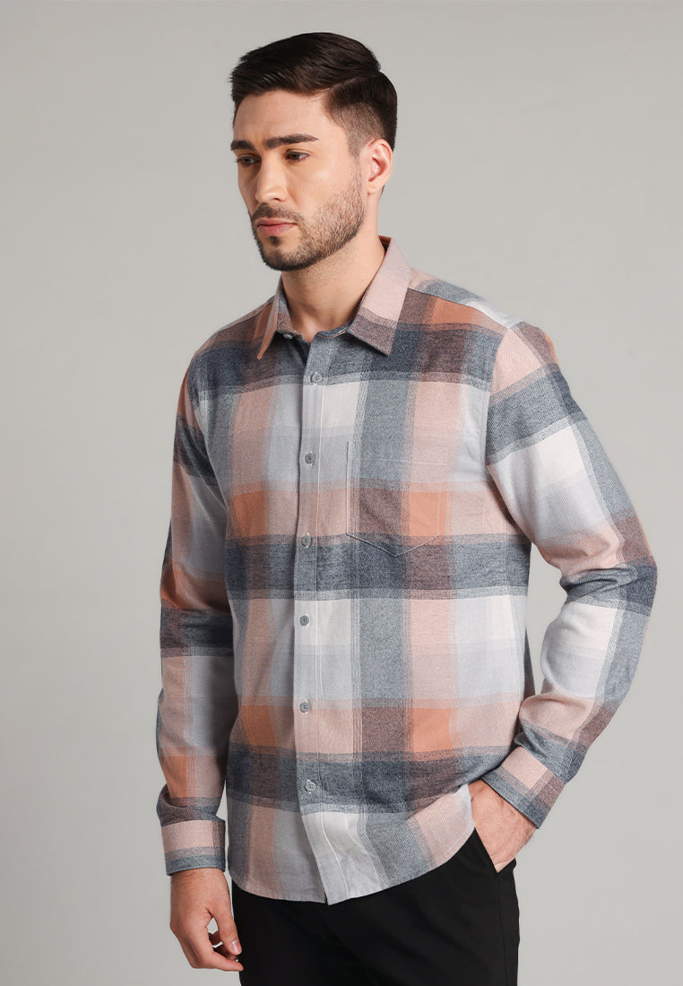 MOC Kemeja Lengan Panjang Pria Ned - Orange