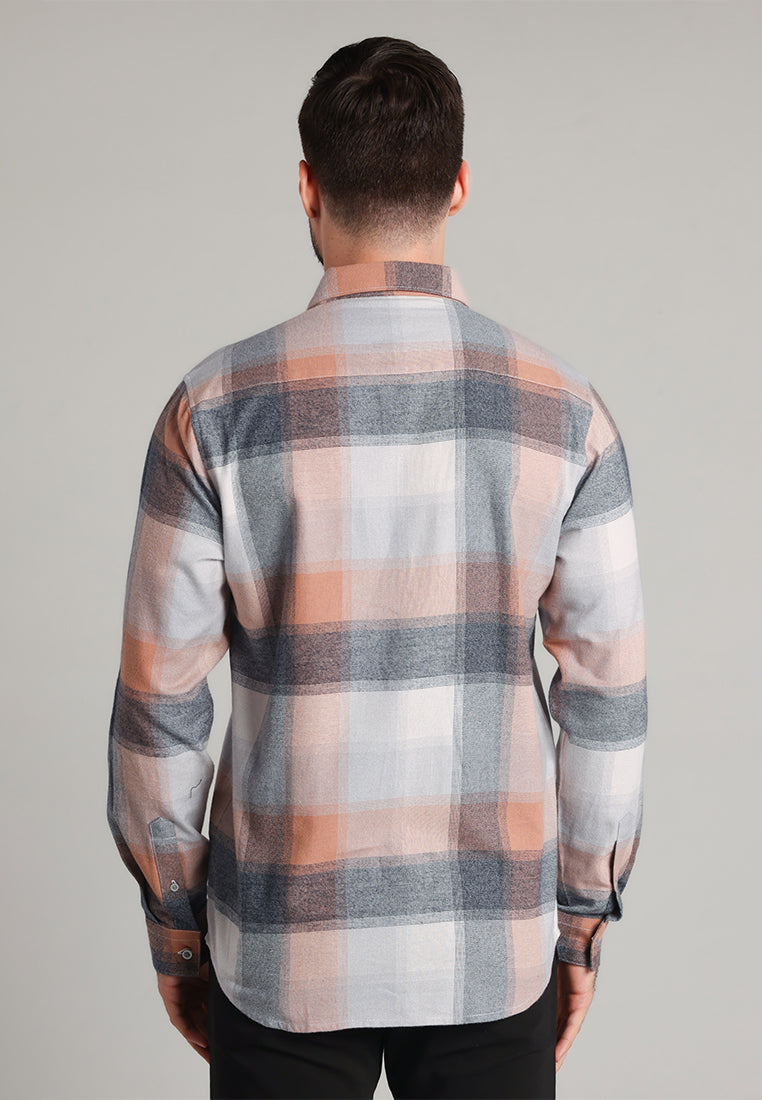 MOC Kemeja Lengan Panjang Pria Ned - Orange