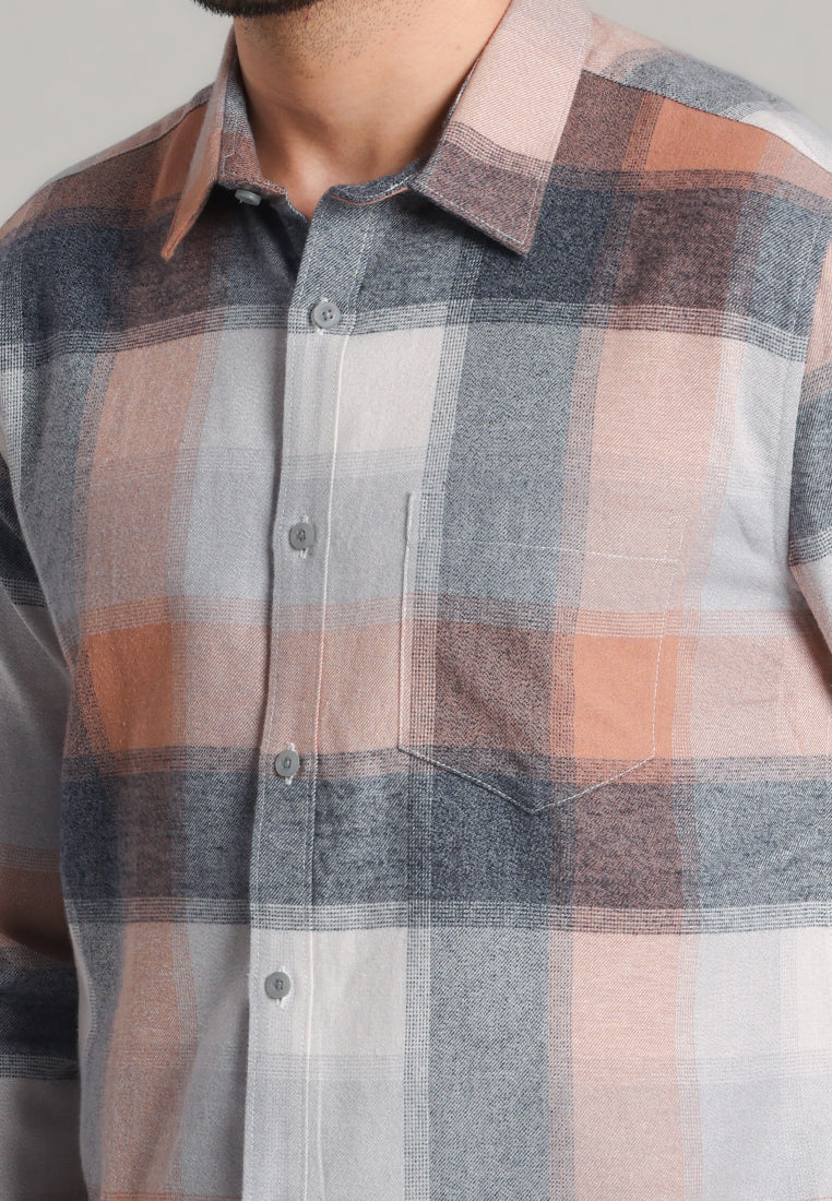 MOC Kemeja Lengan Panjang Pria Ned - Orange