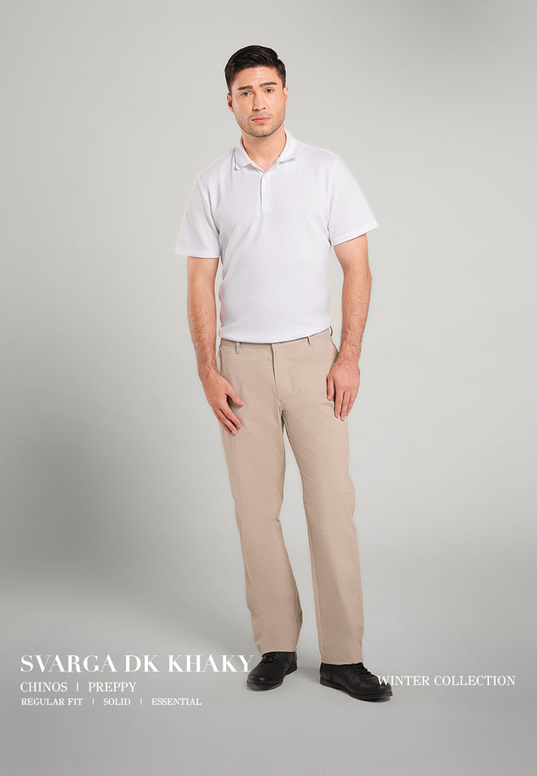 MOC Celana Panjang Chinos Pria Regular Fit Svarga - Dark Khaki