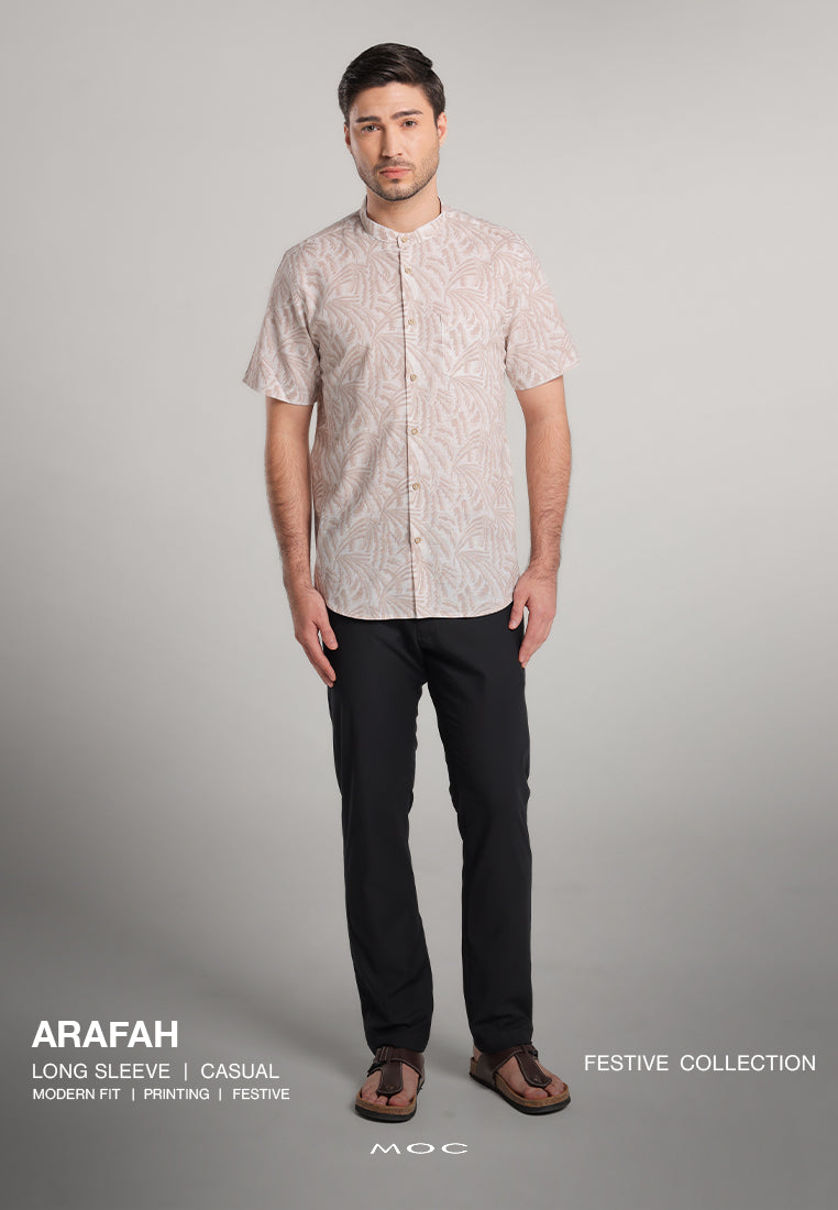 MOC - Kemeja Shanghai Lengan Pendek Pria Arafah - White