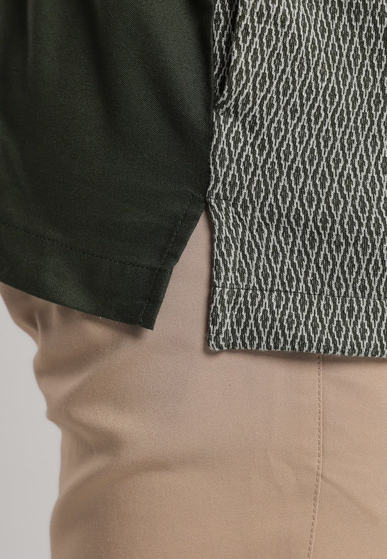 MOC - Kemeja Shanghai Lengan Pendek Pria Burga - Olive