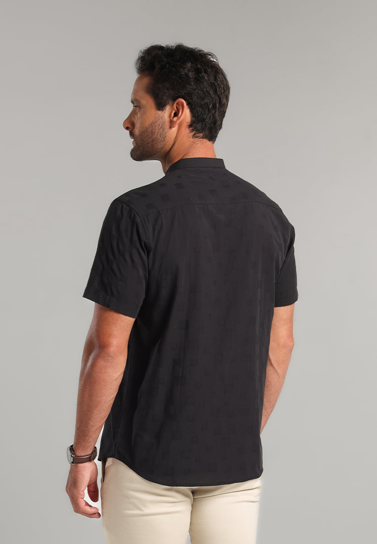 MOC - Kemeja Shanghai Lengan Pendek Chairun - Black