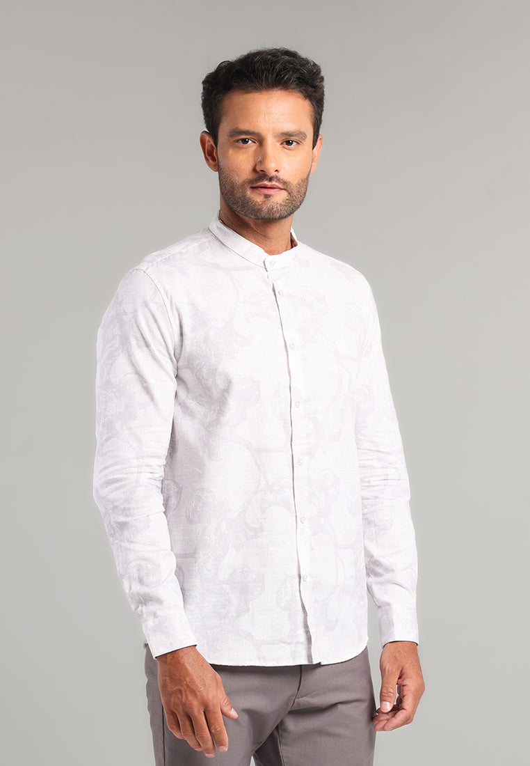 MOC Kemeja Shanghai Lengan Panjang Pria Tudor - White