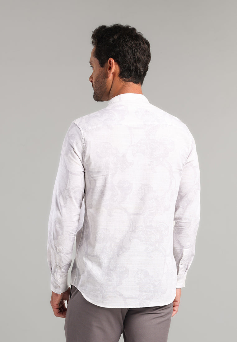 MOC Kemeja Shanghai Lengan Panjang Pria Tudor - White