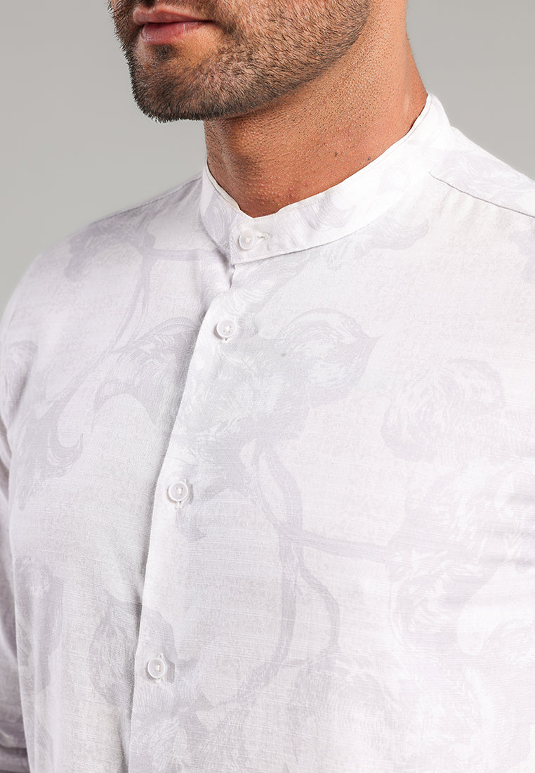 MOC Kemeja Shanghai Lengan Panjang Pria Tudor - White