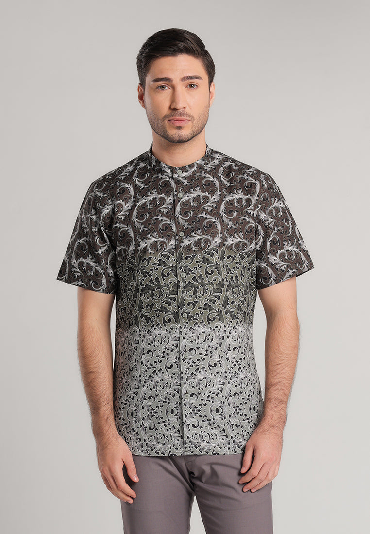 MOC - Kemeja Shanghai Lengan Pendek Pria Haidi - Olive